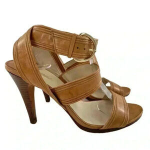 Max studio womens heels size 8 tan leather wrap around ankle